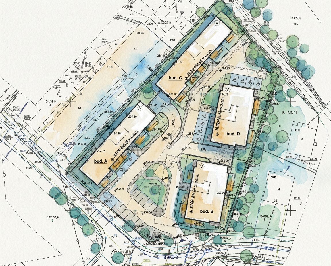 Budynek wielorodzinny, Pszczyna — plan zagospodarowania terenu